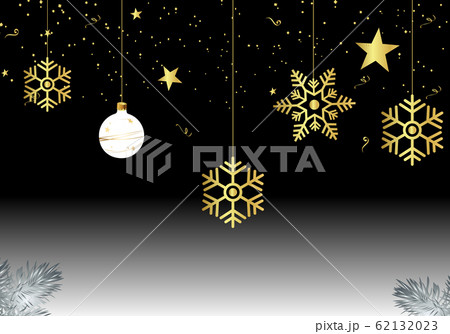Vector illustration of christmas black background with snowflakes and star. 62132023