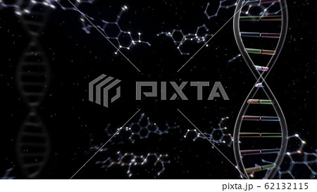 DNA 遺伝子 染色体 二重らせん バイオ 医療 科学 テクノロジー 背景 バックグラウンド 62132115