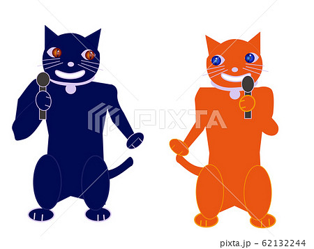 猫たちのヴォーカル担当イメージのイラスト素材