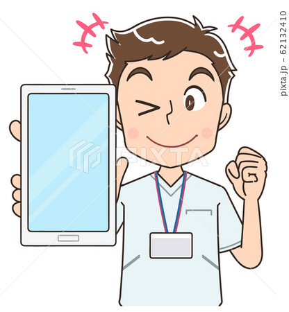 看護師 男 ナース マンガ イラストのイラスト素材