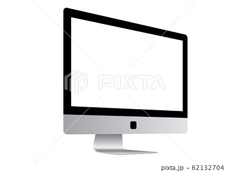 デスクトップパソコン 白背景のイラスト素材