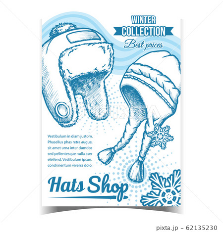 Hats Shop Winter Sale Advertising Banner Vector 62135230