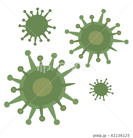 緑色のトゲトゲしたウイルスのイラスト。 62136125