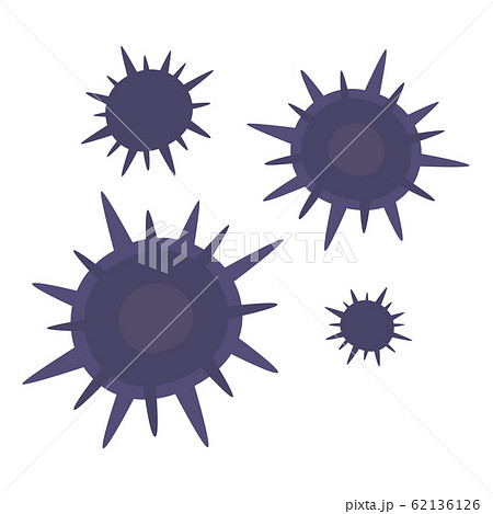 紫色のトゲトゲしたウイルスのイラスト。 62136126