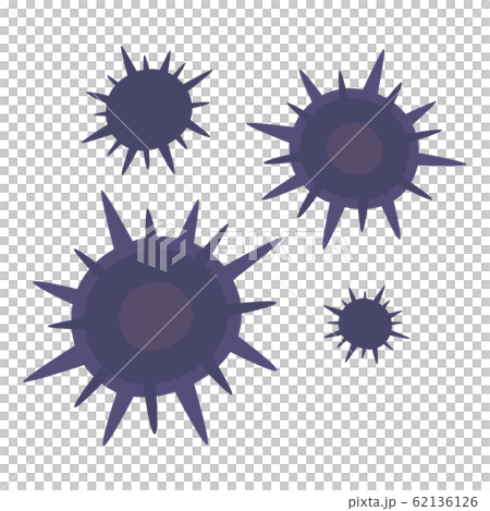 紫色のトゲトゲしたウイルスのイラスト。 62136126