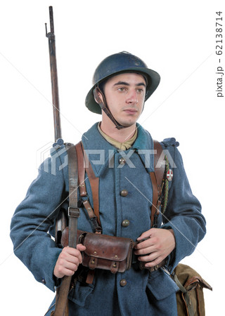 French soldier 1914 1918 isolated on a white French soldier 1914 1918 isolated on a white 62138714