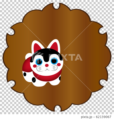 かわいい狛犬さん ラベル イラスト ベクター 62139067
