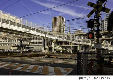 愛宕跨線橋 踏切 JR線路 愛宕町 広島県広島市 愛宕跨線橋 踏切 JR線路 愛宕町 広島県広島市 62139745