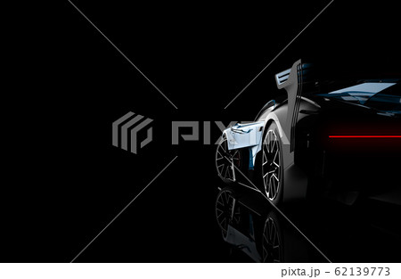 Back view of a generic and brandless modern car on Back view of a generic and brandless modern car on 62139773