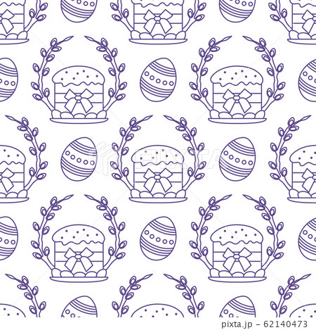 Vector seamless pattern Easter symbols Festive Egg 62140473