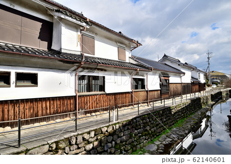 白壁土蔵の街並み うきは市吉井町の写真素材