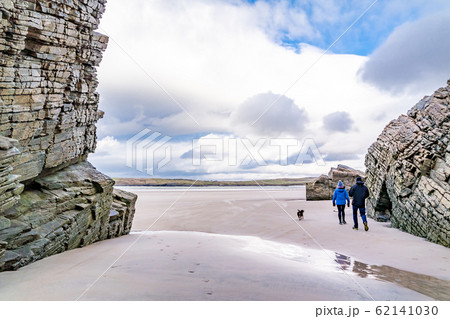 The beach and caves at Maghera Beach near Ardara, County Donegal - Ireland. 62141030
