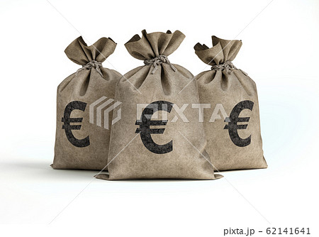 Money Bags Three With Euro Sign のイラスト素材