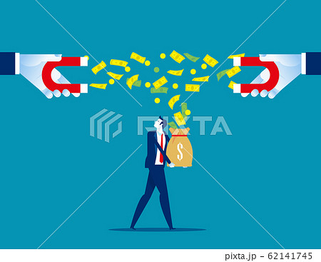 Attracting money bag of population. Concept social 62141745