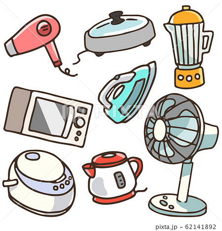Illustration Set Of Simple And Cute Electric Stock Illustration