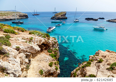 Pure crystal water of Blue Lagoon on Malta 62142685