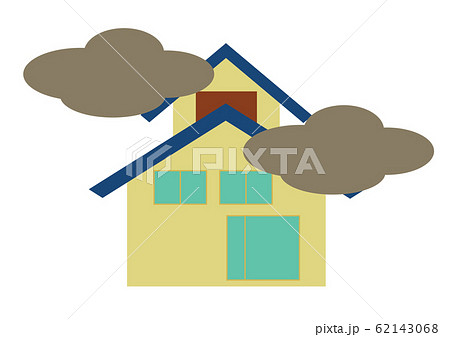 大気汚染と家のイラストのイラスト素材 大気汚染と家のイラストのイラスト素材