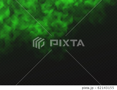 Green fog, bad smell or toxic smoke cloud isolated on transparent background. 62143155