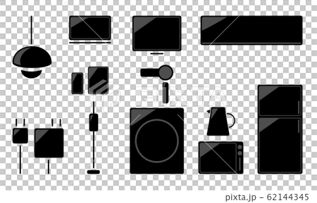 電化製品のシンプルなイラストセットのイラスト素材