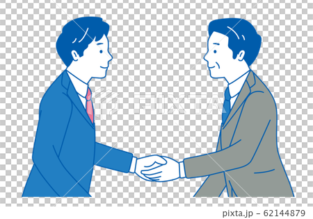 ビジネスマン 握手 会話 契約 2人 イラストのイラスト素材