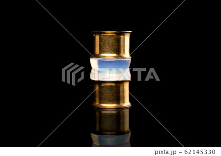 Stylish ear plug isolated on black glass Stylish ear plug isolated on black glass 62145330