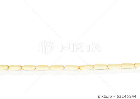 Golden fish oil isolated on white 62145544