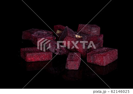 Raw sweet beetroot isolated on black glass 62146025
