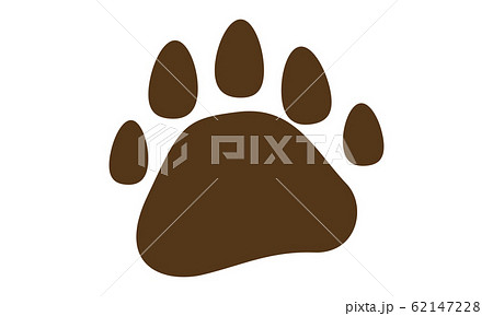 白熊の足跡 五本指の獣の足跡のイラスト素材