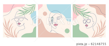 women faces and leaves women faces and leaves 62148755