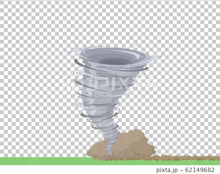 Illustration of a tornado advancing through the meadow Illustration of a tornado advancing through the meadow 62149682