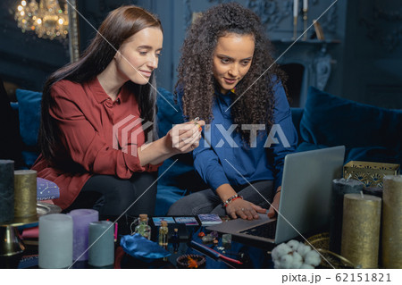 Sorceress casting an attraction spell on a man Sorceress casting an attraction spell on a man 62151821