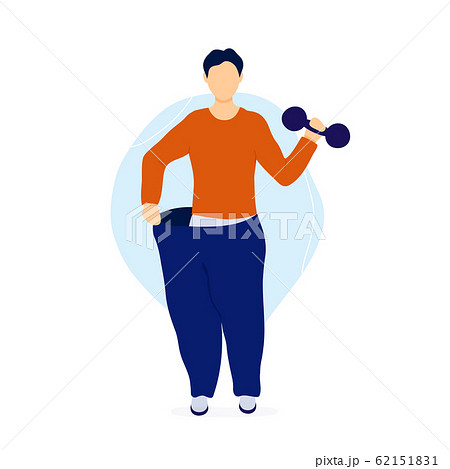 Man in oversized pants with dumbbells Man in oversized pants with dumbbells 62151831