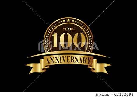 Anniversary logo template Vector design birthday celebration,  Golden anniversary emblem with ribbon  62152092