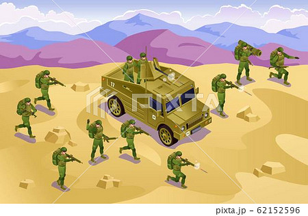 Attack Soldiers Of Modern Army Illustration のイラスト素材