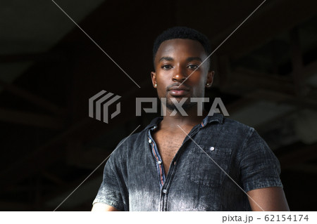 black background man portrait young african 62154174