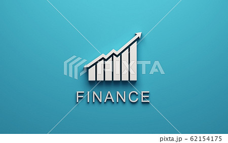 Finance graphic bars up profit arrow. 3D Render Illustration Finance graphic bars up profit arrow. 3D Render Illustration 62154175