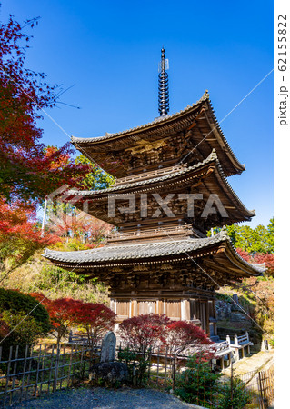 滋賀県 湖南三山の一つ 紅葉の美しい常楽寺の三重塔 滋賀県 湖南三山の一つ 紅葉の美しい常楽寺の三重塔 62155822