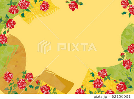 薔薇とストールの背景画像のイラスト素材