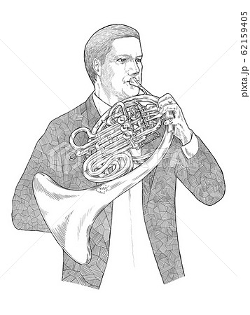 ホルン奏者のイラストのイラスト素材 62159405 Pixta