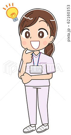 看護師 白衣 女 イラスト ナース マンガ 医療 かわいいのイラスト素材