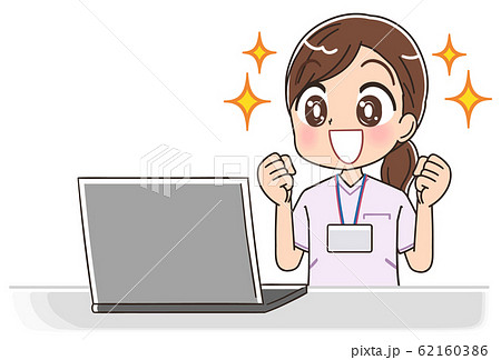 看護師 白衣 女 イラスト ナース マンガ 医療 かわいいのイラスト素材