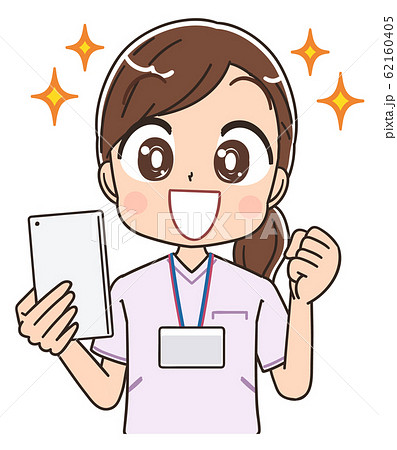 看護師 白衣 女 イラスト ナース マンガ 医療 かわいいのイラスト素材