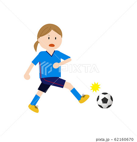 サッカー女子3のイラスト素材