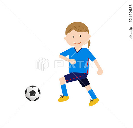 サッカー女子1のイラスト素材