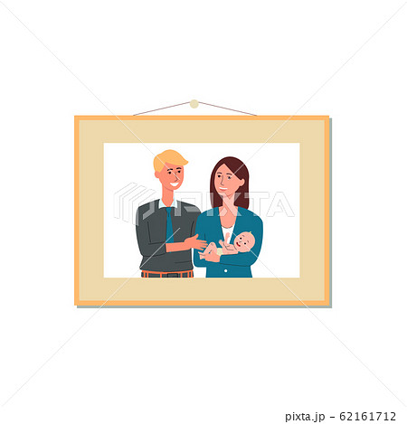 Young couple photography in picture frame, flat vector illustration isolated. Young couple photography in picture frame, flat vector illustration isolated. 62161712