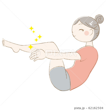 女性 脚 除毛 脱毛 笑顔 キレイ キラキラのイラスト素材