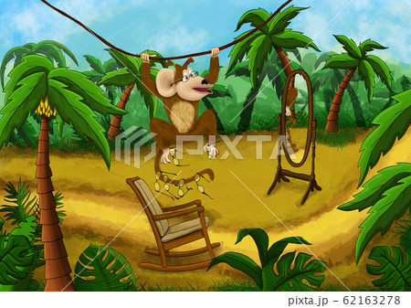 Illustration for Krylov’s fable monkey and glasses 62163278