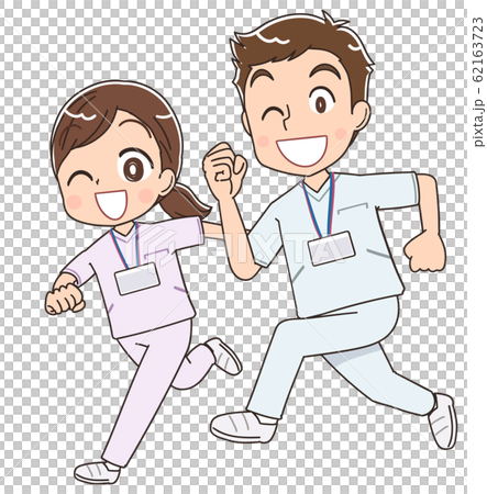 かわいい ナース 看護師 白衣 男女 イラスト マンガ アニメのイラスト素材