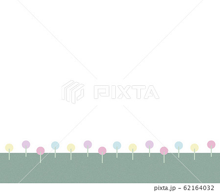 お花の背景 かわいい ライン 草原 野原のイラスト素材
