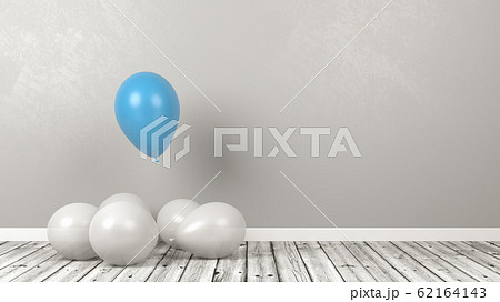 Blue Balloon Stand Out in a Crowd of White, Think Different Concept 62164143